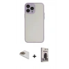 MARSİLYAN™- iPhone 13 Pro Max Kılıf Ahenk Çizgi Serisi - Siyah Bilvis Hayalet Cam Ekran Koruyucu + Pers Alüminyum Kamera Lens - GD