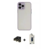 MARSİLYAN™- iPhone 13 Pro Max Kılıf Ahenk Çizgi Serisi - Siyah Bilvis Hayalet Cam Ekran Koruyucu + Raze Metal Kamera Lens - GD