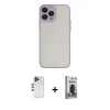 MARSİLYAN™- iPhone 13 Pro Max Kılıf Ahenk Çizgi Serisi - Siyah Bilvis Hayalet Cam Ekran Koruyucu + Shine Kamera Lens - GD