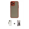 MARSİLYAN™- iPhone 13 Pro Max Kılıf Ahenk Çizgi Serisi - Siyah Bilvis Hayalet Cam Ekran Koruyucu + Shine Kamera Lens - GD