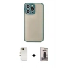 MARSİLYAN™- iPhone 13 Pro Max Kılıf Ahenk Çizgi Serisi - Siyah Bilvis Hayalet Cam Ekran Koruyucu + Shine Kamera Lens - GD
