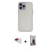 MARSİLYAN™- iPhone 13 Pro Max Kılıf Ahenk Çizgi Serisi - Siyah Bilvis Hayalet Cam Ekran Koruyucu + Kırmızı Pers Alüminyum Kamera Lens