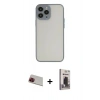 MARSİLYAN™- iPhone 13 Pro Max Kılıf Ahenk Çizgi Serisi - Siyah Bilvis Hayalet Cam Ekran Koruyucu + Rainbow Kamera Lens Koruma Cam - KI