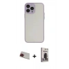 MARSİLYAN™- iPhone 13 Pro Max Kılıf Ahenk Çizgi Serisi - Siyah Bilvis Hayalet Cam Ekran Koruyucu + Rainbow Kamera Lens Koruma Cam - KI