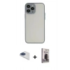 MARSİLYAN™- iPhone 13 Pro Max Kılıf Ahenk Çizgi Serisi - Siyah Bilvis Hayalet Cam Ekran Koruyucu + Lacivert Pers Alüminyum Kamera Lens