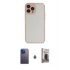 MARSİLYAN™- iPhone 13 Pro Max Kılıf Ahenk Çizgi Serisi - Siyah Bilvis Hayalet Cam Ekran Koruyucu + Neon Fosforlu Kamera Lens - MI