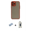 MARSİLYAN™- iPhone 13 Pro Max Kılıf Ahenk Çizgi Serisi - Siyah Bilvis Hayalet Cam Ekran Koruyucu + Shine Kamera Lens Koruma Cam - MI