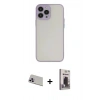 MARSİLYAN™- iPhone 13 Pro Max Kılıf Ahenk Çizgi Serisi - Siyah Bilvis Hayalet Cam Ekran Koruyucu + Rainbow Kamera Lens Koruma Cam - MR