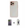 MARSİLYAN™- iPhone 13 Pro Max Kılıf Ahenk Çizgi Serisi - Siyah Bilvis Hayalet Cam Ekran Koruyucu + Neon Fosforlu Kamera Lens - YL