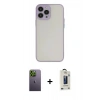 MARSİLYAN™- iPhone 13 Pro Max Kılıf Ahenk Çizgi Serisi - Siyah Bilvis Hayalet Cam Ekran Koruyucu + Neon Fosforlu Kamera Lens - YL