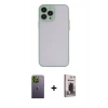 MARSİLYAN™- iPhone 13 Pro Max Kılıf Ahenk Çizgi Serisi - Siyah Bilvis Hayalet Cam Ekran Koruyucu + Neon Fosforlu Kamera Lens - YL