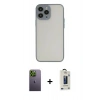 MARSİLYAN™- iPhone 13 Pro Max Kılıf Ahenk Çizgi Serisi - Siyah Bilvis Hayalet Cam Ekran Koruyucu + Neon Fosforlu Kamera Lens - YL