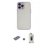 MARSİLYAN™- iPhone 13 Pro Max Kılıf Ahenk Çizgi Serisi - Siyah Bilvis Hayalet Cam Ekran Koruyucu + Renkli Kamera Lens Koruma Cam - PE