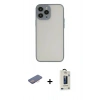 MARSİLYAN™- iPhone 13 Pro Max Kılıf Ahenk Çizgi Serisi - Siyah Bilvis Hayalet Cam Ekran Koruyucu + Renkli Kamera Lens Koruma Cam - PE