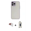 MARSİLYAN™- iPhone 13 Pro Max Kılıf Ahenk Çizgi Serisi - Siyah Bilvis Hayalet Cam Ekran Koruyucu + Pers Alüminyum Kamera Lens - KI