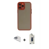 MARSİLYAN™- iPhone 13 Pro Max Kılıf Ahenk Çizgi Serisi - Siyah Bilvis Hayalet Cam Ekran Koruyucu + Pers Alüminyum Kamera Lens - SABE