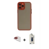 MARSİLYAN™- iPhone 13 Pro Max Kılıf Ahenk Çizgi Serisi - Siyah Bilvis Hayalet Cam Ekran Koruyucu + Pers Alüminyum Kamera Lens - KI