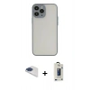 MARSİLYAN™- iPhone 13 Pro Max Kılıf Ahenk Çizgi Serisi - Siyah Bilvis Hayalet Cam Ekran Koruyucu + Pers Alüminyum Kamera Lens - LT