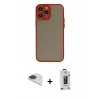 MARSİLYAN™- iPhone 13 Pro Max Kılıf Ahenk Çizgi Serisi - Siyah Bilvis Hayalet Cam Ekran Koruyucu + Pers Alüminyum Kamera Lens - LT