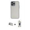 MARSİLYAN™- iPhone 13 Pro Max Kılıf Ahenk Çizgi Serisi - Siyah Bilvis Hayalet Cam Ekran Koruyucu + Rainbow Kamera Lens Koruma Cam - MR