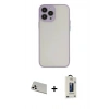 MARSİLYAN™- iPhone 13 Pro Max Kılıf Ahenk Çizgi Serisi - Siyah Bilvis Hayalet Cam Ekran Koruyucu + Rainbow Kamera Lens Koruma Cam - BZ