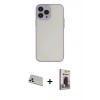 MARSİLYAN™- iPhone 13 Pro Max Kılıf Ahenk Çizgi Serisi - Siyah Bilvis Hayalet Cam Ekran Koruyucu + Rainbow Kamera Lens Koruma Cam - BZ