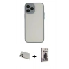 MARSİLYAN™- iPhone 13 Pro Max Kılıf Ahenk Çizgi Serisi - Siyah Bilvis Hayalet Cam Ekran Koruyucu + Rainbow Kamera Lens Koruma Cam - BZ