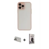 MARSİLYAN™- iPhone 13 Pro Max Kılıf Ahenk Çizgi Serisi - Siyah Bilvis Hayalet Cam Ekran Koruyucu + Rainbow Kamera Lens Koruma Cam - BZ