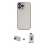 MARSİLYAN™- iPhone 13 Pro Max Kılıf Ahenk Çizgi Serisi - Siyah Bilvis Hayalet Cam Ekran Koruyucu + Rainbow Kamera Lens Koruma Cam - MR