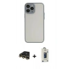 MARSİLYAN™- iPhone 13 Pro Max Kılıf Ahenk Çizgi Serisi - Siyah Bilvis Hayalet Cam Ekran Koruyucu + Raze Metal Kamera Lens - GD