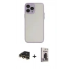 MARSİLYAN™- iPhone 13 Pro Max Kılıf Ahenk Çizgi Serisi - Siyah Bilvis Hayalet Cam Ekran Koruyucu + Raze Metal Kamera Lens - GD