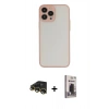 MARSİLYAN™- iPhone 13 Pro Max Kılıf Ahenk Çizgi Serisi - Siyah Bilvis Hayalet Cam Ekran Koruyucu + Raze Metal Kamera Lens - GD