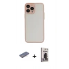 MARSİLYAN™- iPhone 13 Pro Max Kılıf Ahenk Çizgi Serisi - Siyah Bilvis Hayalet Cam Ekran Koruyucu + Renkli Kamera Lens Koruma Cam - MI
