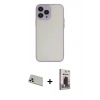 MARSİLYAN™- iPhone 13 Pro Max Kılıf Ahenk Çizgi Serisi - Siyah Bilvis Hayalet Cam Ekran Koruyucu + Rose Gold Rainbow Kamera Lens Koruma Cam