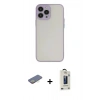 MARSİLYAN™- iPhone 13 Pro Max Kılıf Ahenk Çizgi Serisi - Siyah Bilvis Hayalet Cam Ekran Koruyucu + Renkli Kamera Lens Koruma Cam - SI