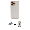 MARSİLYAN™- iPhone 13 Pro Max Kılıf Ahenk Çizgi Serisi - Siyah Bilvis Hayalet Cam Ekran Koruyucu + Renkli Kamera Lens Koruma Cam - SI