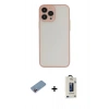 MARSİLYAN™- iPhone 13 Pro Max Kılıf Ahenk Çizgi Serisi - Siyah Bilvis Hayalet Cam Ekran Koruyucu + Shine Kamera Lens Koruma Cam - PE