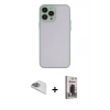 MARSİLYAN™- iPhone 13 Pro Max Kılıf Ahenk Çizgi Serisi - Siyah Bilvis Hayalet Cam Ekran Koruyucu + Pers Alüminyum Kamera Lens - SABE