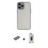 MARSİLYAN™- iPhone 13 Pro Max Kılıf Ahenk Çizgi Serisi - Siyah Bilvis Hayalet Cam Ekran Koruyucu + Renkli Kamera Lens Koruma Cam - TU