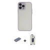 MARSİLYAN™- iPhone 13 Pro Max Kılıf Ahenk Çizgi Serisi - Siyah Bilvis Hayalet Cam Ekran Koruyucu + Renkli Kamera Lens Koruma Cam - YL