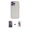 MARSİLYAN™- iPhone 13 Pro Max Kılıf Ahenk Çizgi Serisi - Siyah Joko 5D Cam + Neon Fosforlu Kamera Lens - BZ