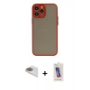 MARSİLYAN™- iPhone 13 Pro Max Kılıf Ahenk Çizgi Serisi - Siyah Joko 5D Cam + Gold Pers Alüminyum Kamera Lens
