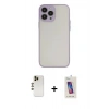 MARSİLYAN™- iPhone 13 Pro Max Kılıf Ahenk Çizgi Serisi - Siyah Joko 5D Cam + Gold Shine Kamera Lens