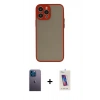 MARSİLYAN™- iPhone 13 Pro Max Kılıf Ahenk Çizgi Serisi - Siyah Joko 5D Cam + Neon Fosforlu Kamera Lens - MI