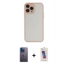 MARSİLYAN™- iPhone 13 Pro Max Kılıf Ahenk Çizgi Serisi - Siyah Joko 5D Cam + Neon Fosforlu Kamera Lens - MI