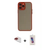 MARSİLYAN™- iPhone 13 Pro Max Kılıf Ahenk Çizgi Serisi - Siyah Joko 5D Cam + Pers Alüminyum Kamera Lens - KI