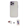 MARSİLYAN™- iPhone 13 Pro Max Kılıf Ahenk Çizgi Serisi - Siyah Joko 5D Cam + Pers Alüminyum Kamera Lens - KI