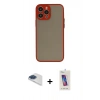 MARSİLYAN™- iPhone 13 Pro Max Kılıf Ahenk Çizgi Serisi - Siyah Joko 5D Cam + Pers Alüminyum Kamera Lens - LT