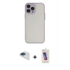 MARSİLYAN™- iPhone 13 Pro Max Kılıf Ahenk Çizgi Serisi - Siyah Joko 5D Cam + Pers Alüminyum Kamera Lens - LT
