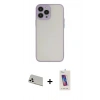 MARSİLYAN™- iPhone 13 Pro Max Kılıf Ahenk Çizgi Serisi - Siyah Joko 5D Cam + Rainbow Kamera Lens Koruma Cam - BZ